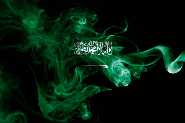 istock Saudi Arabia national smoke flag 875655266