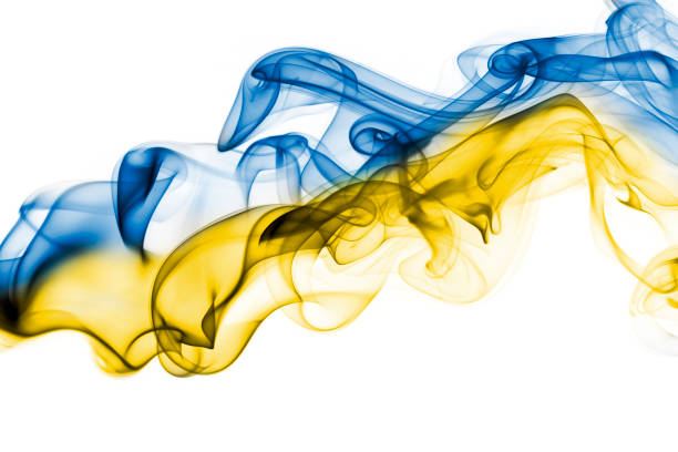 istock Ukraine national smoke flag 875655352