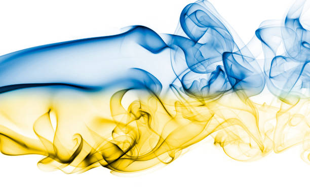 istock Ukraine national smoke flag 875655402
