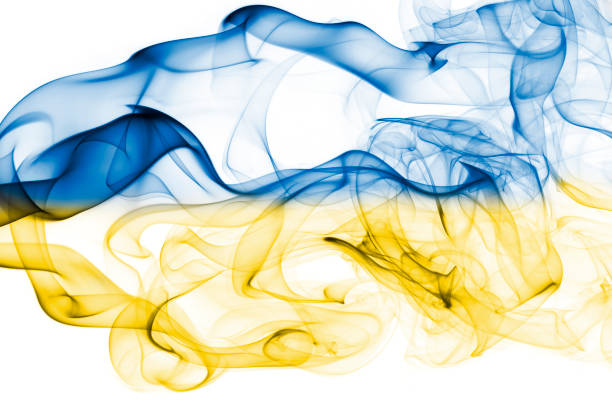 istock Ukraine national smoke flag 875655444