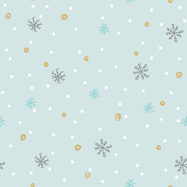Seamless Winter Pattern Background with Silver and Gold Snowflakes. Textile, parer, scrapbooking, wrapping, web and print design. Seamless Winter Pattern Background with Silver and Gold Snowflakes. Textile, parer, scrapbooking, wrapping, web and print design. Vector snowflake shape patterns stock illustrations