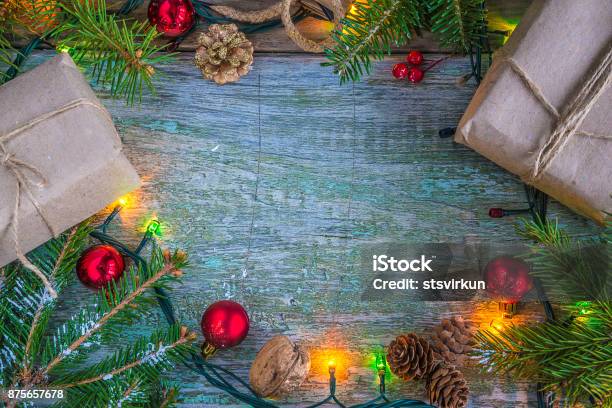 Christmas Holiday Frame Stock Photo - Download Image Now - Backgrounds, Border - Frame, Box - Container