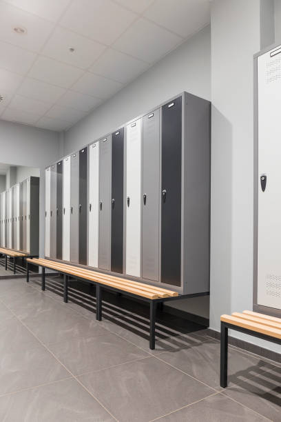 istock Modern interior of a locker changing room 875663506