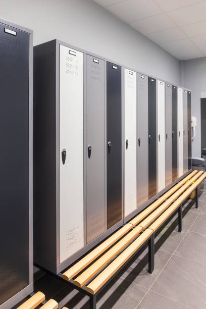 istock Modern interior of a locker changing room 875668932