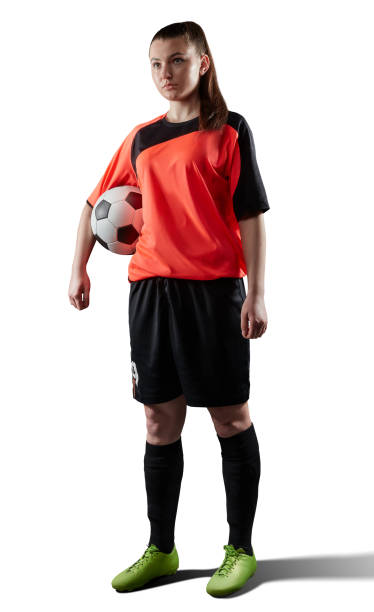 istock female soccer player isolated on white 875669534