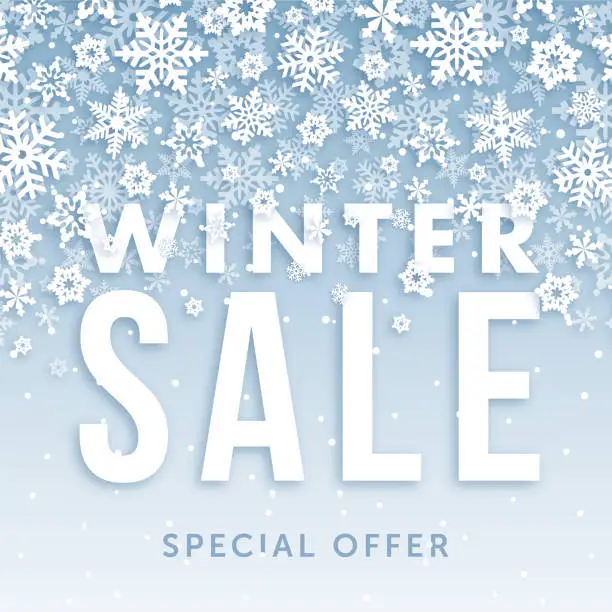 Vector illustration of Winter sale banner.