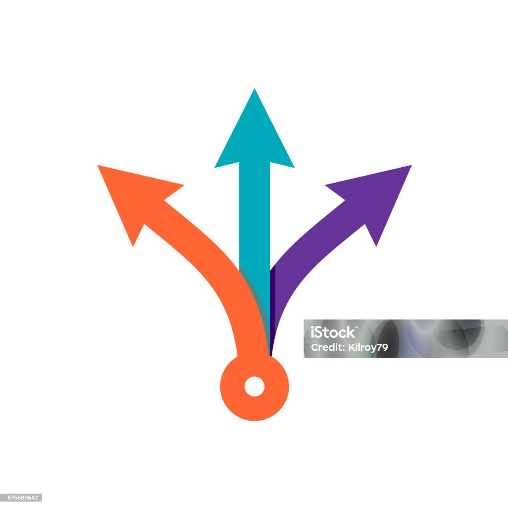 Picture 3 Way Color Three Way Direction Color Arrows Stock Illustration - Download Image ...