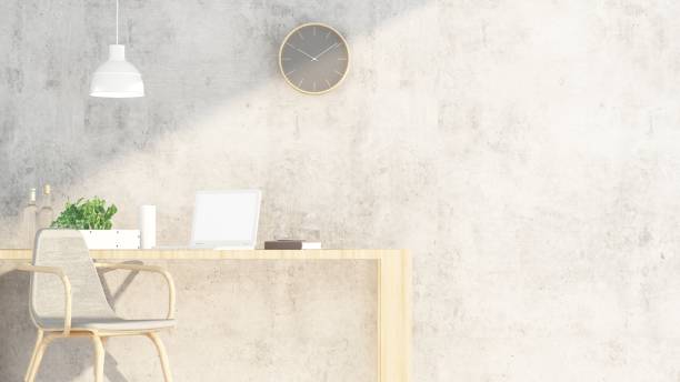 istock 3D Rendering Interior minimal coffee shop or living room and wall decorate 875681504