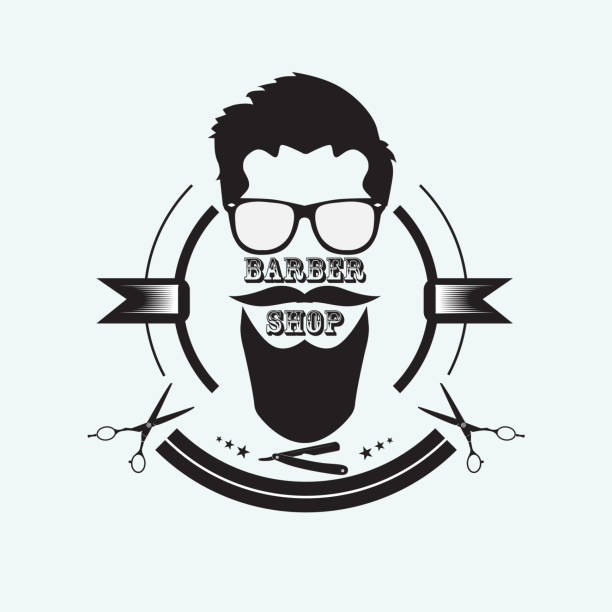 lambang untuk toko barber - barbershop australia ilustrasi stok