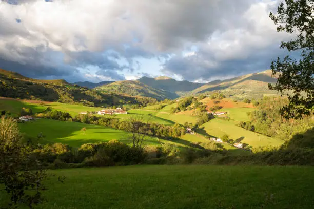 Blue skies, green grass and perfect conditions for the first day of the Camino Santiago in France heading over the border into Span