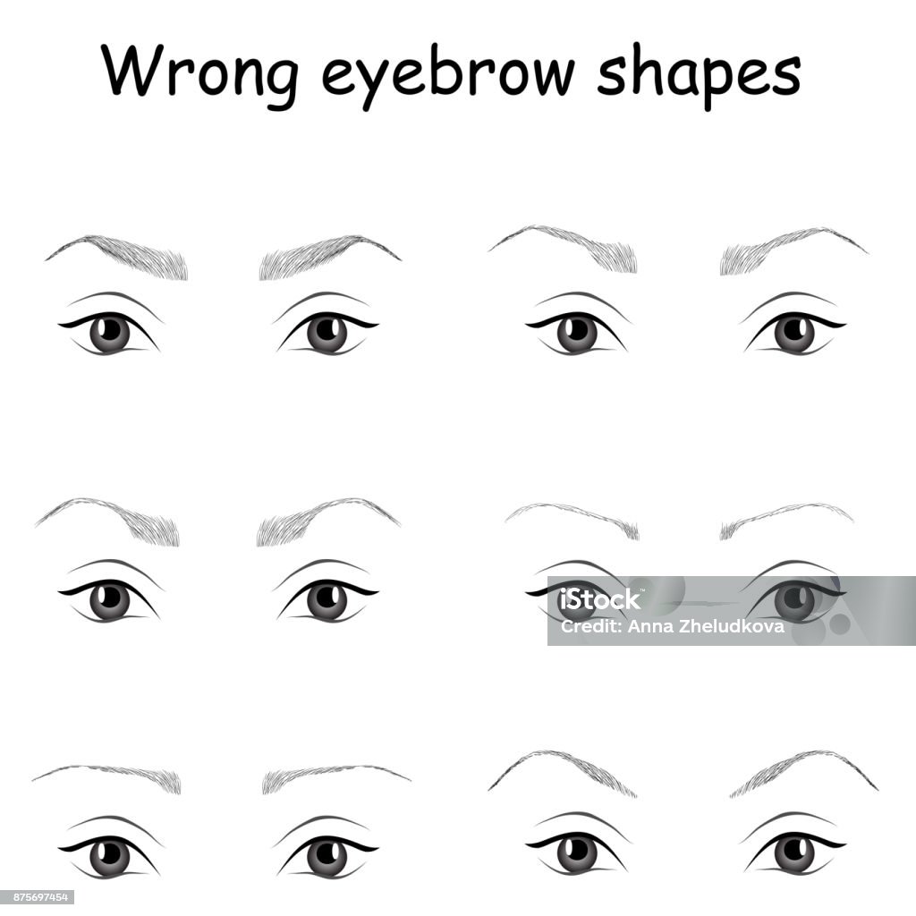Distorted Eyebrows Wrong Eyebrow Shapes Illustration Stock Illustration - Download Image ...