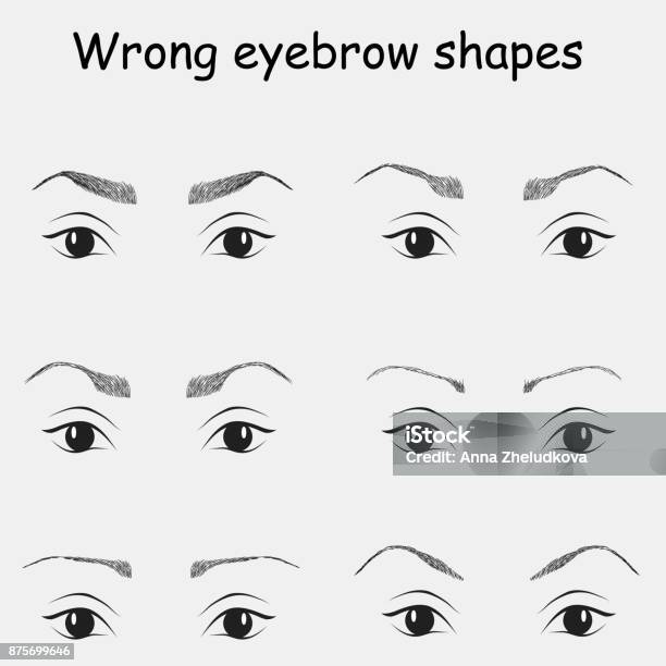 Distorted Eyebrows Wrong Eyebrow Shapes Illustration Stock Illustration - Download Image ...