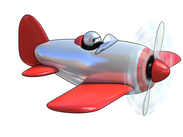 Cartoon like airplane 3d illustration isolated on white background
