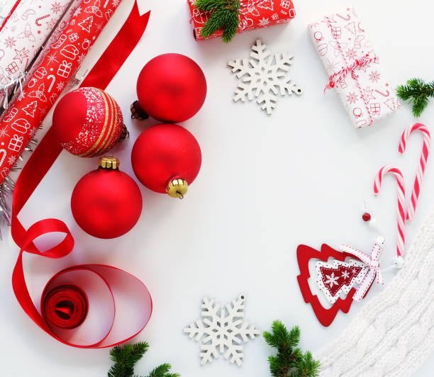 istock Christmas or New Year background with decorations. 875700584