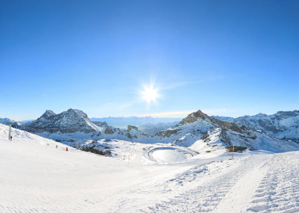 istock Winter skiing resort in Alps 875704640