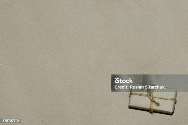 Sale Advertising Gift On Kraft Paper Space For Text Stock Photo - Download Image Now