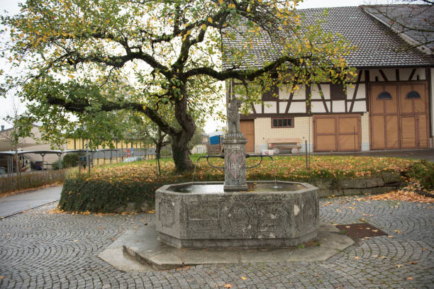 swiss house at autumn - canton obwalden imagens e fotografias de stock