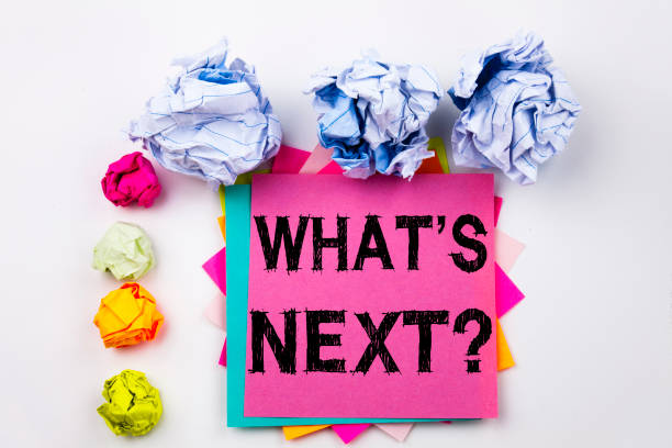 istock Writing text showing Question What's Next written on sticky note in office with screw paper balls. Business concept for What is Next Self-Development Improvement Questions 875710552