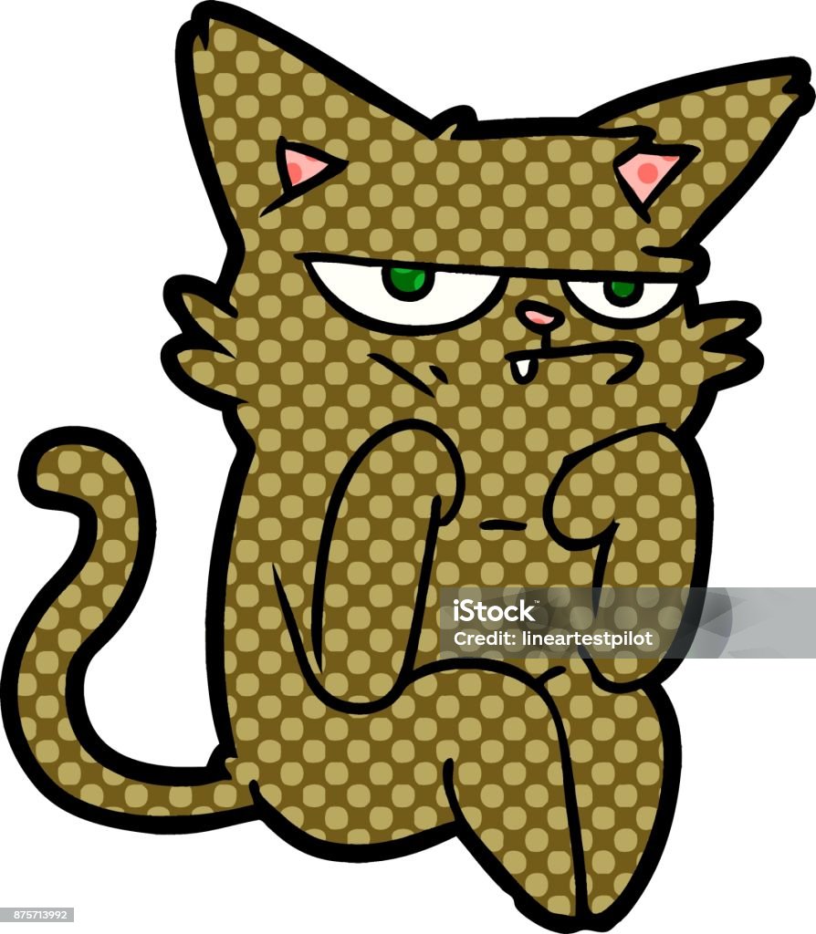 grumpy cartoon cat Animal stock vector