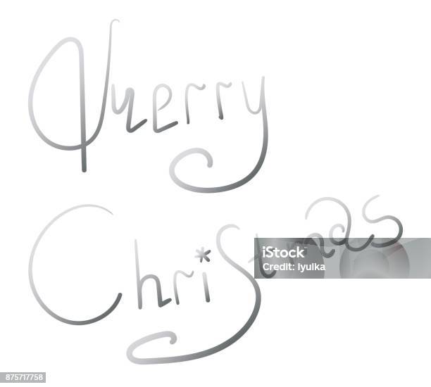 Merry Christmas Text Calligraphic Lettering Design Card Template Stock Photo - Download Image Now