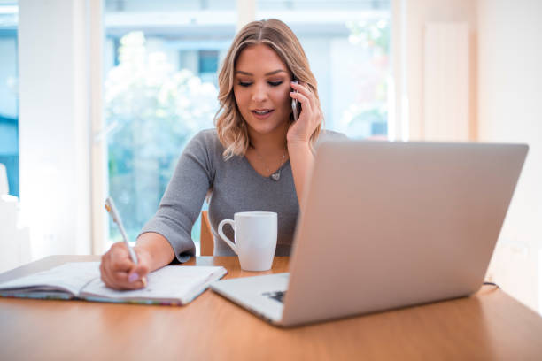 istock Young woman working at home 875723258