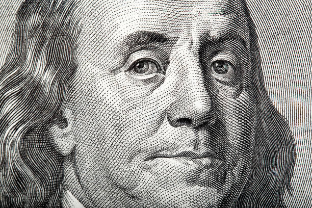 Close-up portrait of Franklin on American money Close-up portrait of Franklin on American money. High resolution photo. benjamin franklin photos stock pictures, royalty-free photos & images