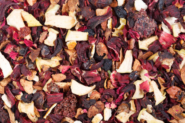 istock Fruit tea mix. Hibiscus, raspberries, candied peel, orange, lemon 875734796