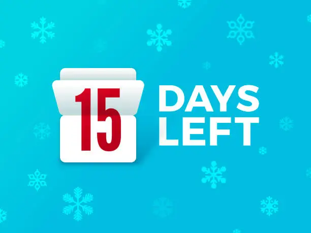 Vector illustration of Holiday Countdown Flip Number