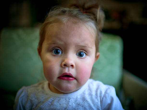 Portrait of an adorable little girl at home