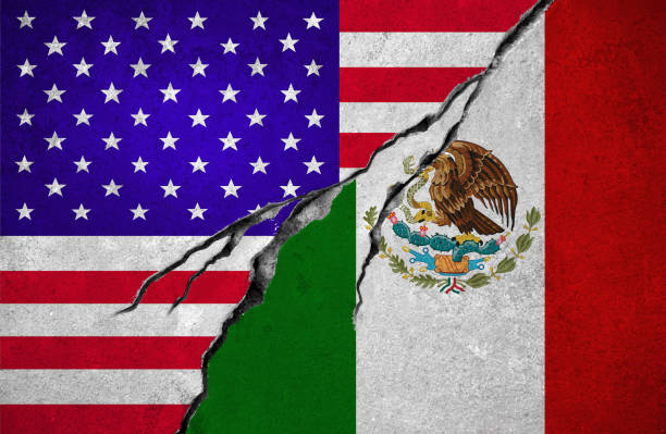 istock USA and Mexican flag 875742082