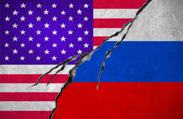istock USA and Russian flag 875746424
