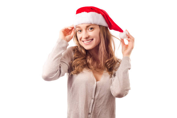 istock Young beautiful woman celebrating new year 875758518