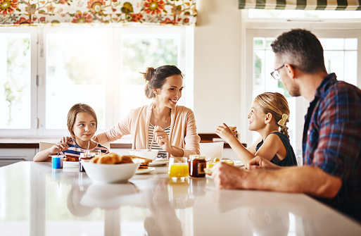Cropped shot of a family enjoying breakfast together