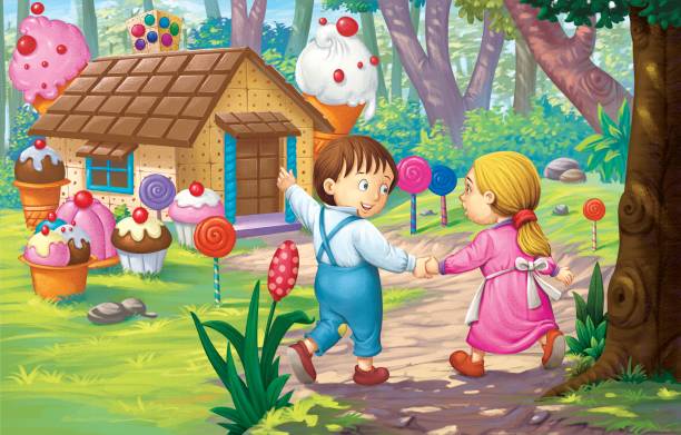 Hansel and Gretel vector art illustration