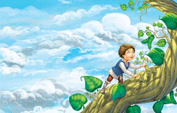 Jack and the Beanstalk vector art illustration