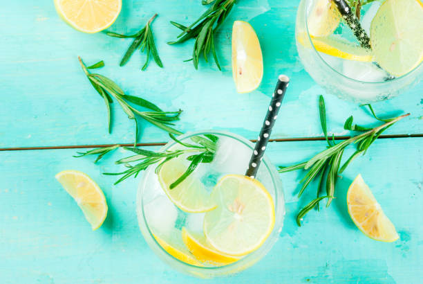 istock Cold drink with lemon and rosemary 875790054