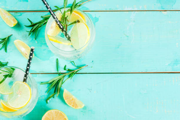 istock Cold drink with lemon and rosemary 875790090