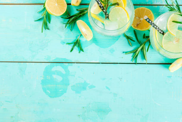 istock Cold drink with lemon and rosemary 875790216