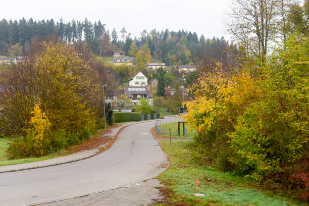 istock Swiss house at autumn 875797232