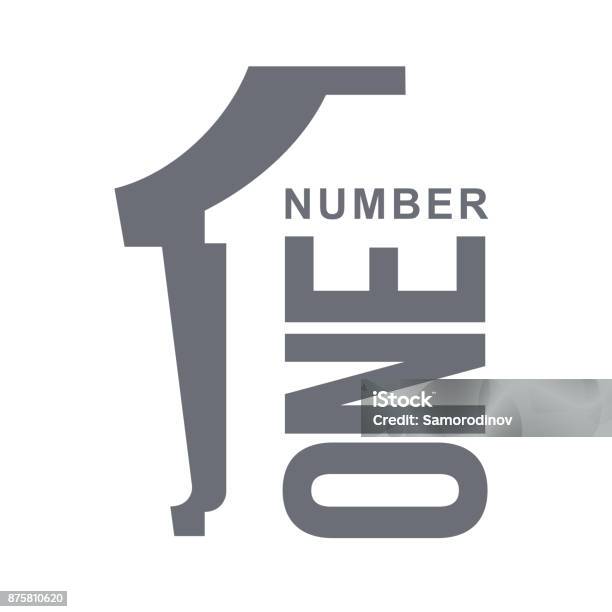 Numeric Icon One Stock Illustration - Download Image Now - Number 1, Single Object, Icon Symbol
