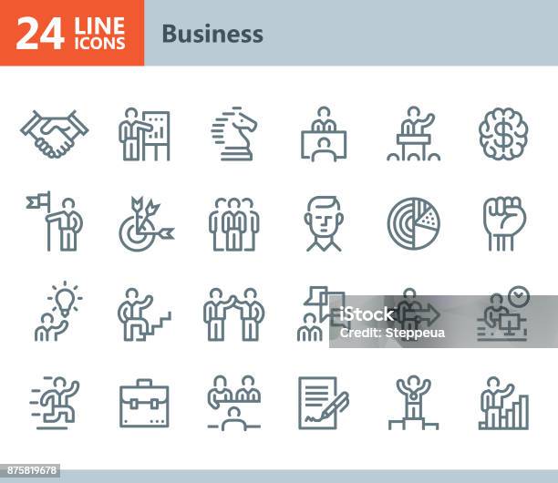 Business Line Vector Icons Stock Illustration - Download Image Now - Icon Symbol, Sports Target, Business Target