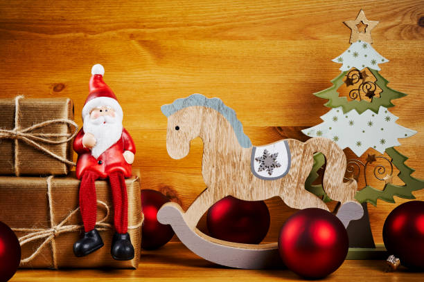 istock Christmas decorations on a wooden table 875819860