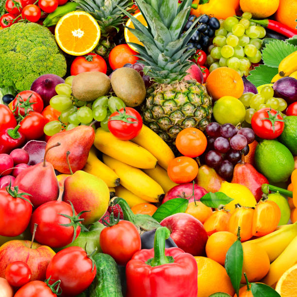 istock Large collection fruits and vegetables. 875830104