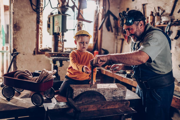istock Grand parent and grand son in garage 875834090
