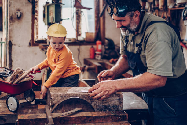 istock Grand parent and grand son in garage 875835638