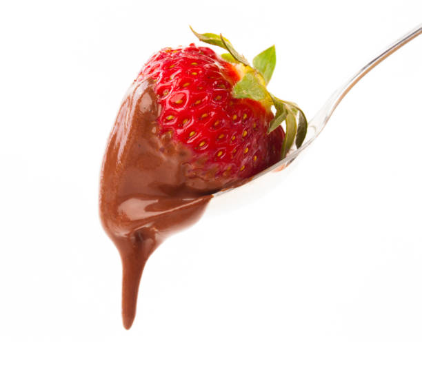 istock beautiful delicious strawberry with chocolate and nuts on stick 875841304