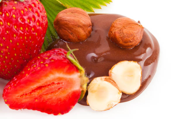 istock beautiful delicious strawberry with chocolate and nuts 875841454