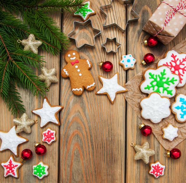 istock Christmas ginger and honey colorful cookies 875842068