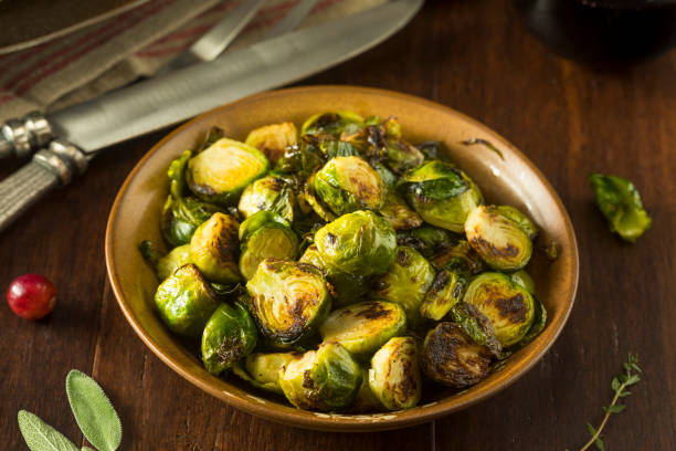 istock Homemade Roasted Green Brussel Sprouts 875863426