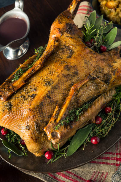 istock Homemade Festive Roasted Christmas Goose 875863586